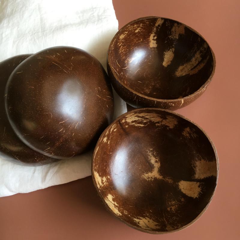 Coconut Shell Bowl Set com nom - Woodworking Logos avaliação e preço
